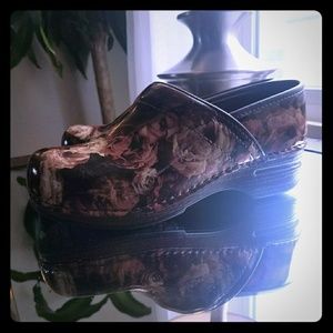 Dansko shoes,  rose print.